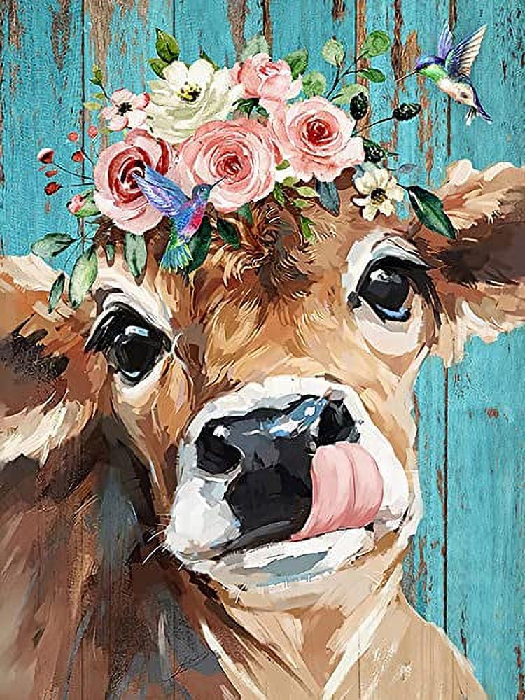 Cow Diamond Art Painting Kits for Adults - Round Full Drill Diamond Dots  Paintings for Beginners, 5D Paint with Diamonds Pictures Gem Art Painting  Kits DIY Adult Crafts Diamond Art Project Kits 
